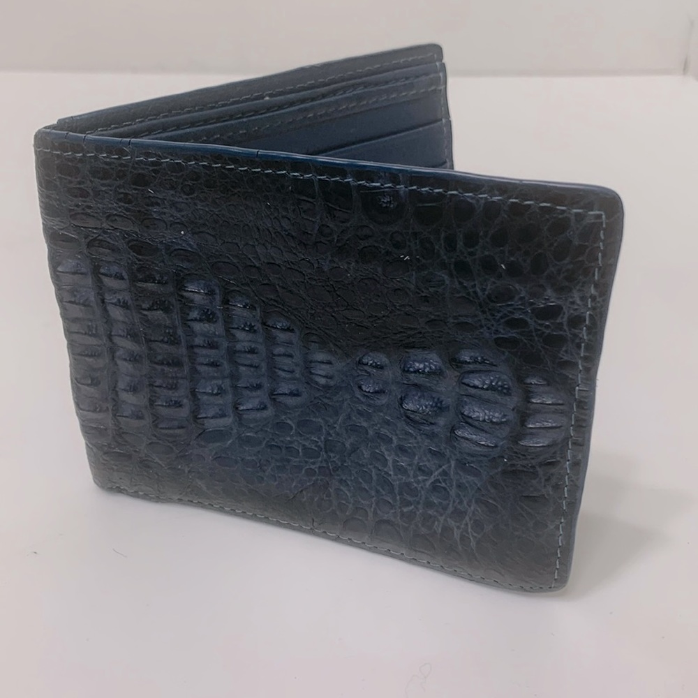 Rockstar blue crocodile wallet card holder